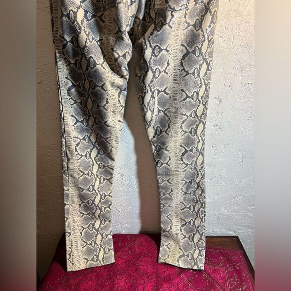 Swann Leather pants genuine leather, python print, black, grey cream by Swann - Picture 8 of 11